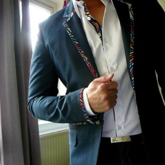 Full Suit Set Matthew Williamson H&M 38R Blazer 32 Pants M Shirt